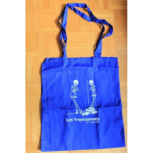 Sac Shopping Ou D'appoint Ou Plage En Coton Bleu Nuit Les Tropéziennes 40 Cm X 35 Cm