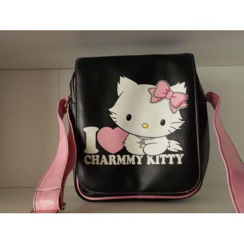 Sac À Bandoulière Charmmy Kitty Noir Avec Bandoulière Rose