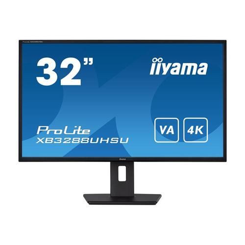 iiyama ProLite XB3288UHSU-B5 - Écran LED - 32" (31.5" visualisable) - 3840 x 2160 4K @ 60 Hz - VA - 300 cd/m² - 3000:1 - 3 ms - 2xHDMI, DisplayPort - haut-parleurs - mat, noir