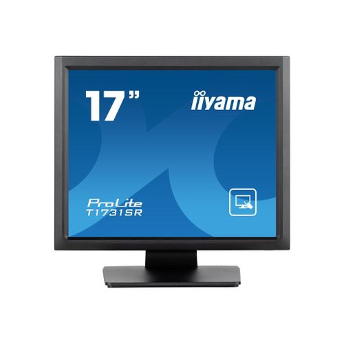 iiyama ProLite T1731SR-B1S - Écran LED - 17" - écran tactile - 1280 x 1024 - TN - 250 cd/m² - 1000:1 - 5 ms - HDMI, VGA, DisplayPort - haut-parleurs - noir, mat