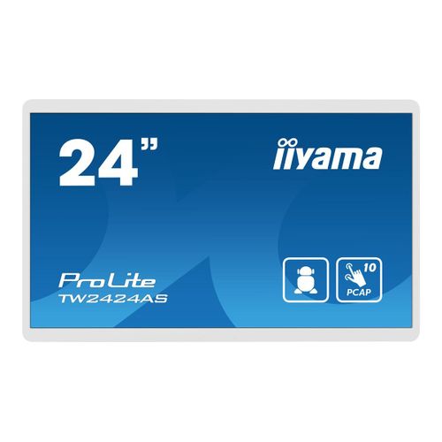 iiyama ProLite TW2424AS-W1 - Écran LED - 24" (23.8" visualisable) - fixe - écran tactile - 1920 x 1080 Full HD (1080p) - IPS - 1000:1 - 14 ms - HDMI, USB-C - haut-parleurs - blanc, mat