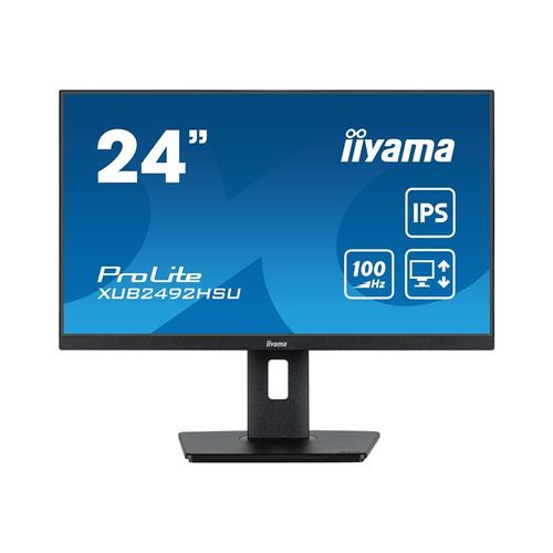 iiyama ProLite XUB2492HSU-B6 - Écran LED - 24" (23.8" visualisable) - 1920 x 1080 Full HD (1080p) @ 100 Hz - IPS - 250 cd/m² - 1300:1 - 0.4 ms - HDMI, DisplayPort - haut-parleurs - noir mat