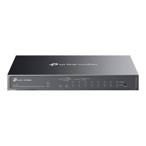 TP-Link Omada ES210GP V1 - Commutateur - Géré - 8 x 10/100/1000 (PoE+) + 1 x 10/100/1000 + 1 x combo Gigabit SFP/RJ-45 (liaison montante) - de bureau, fixation murale - PoE+ (123 W)