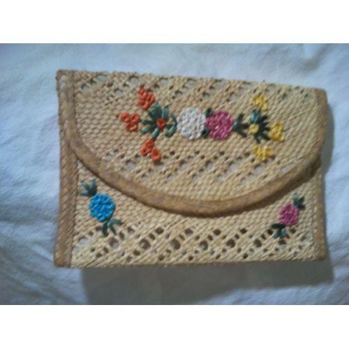 Pochette Sans Marque Paille Jaune