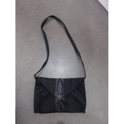 Neuve Pochette Bandoulière Noire/Glitter Moa