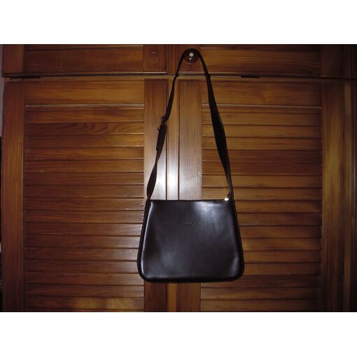 Sac Bandoulière Vintage Marron - 3 Sections + 2 Poches Zippées, Fermoir, Occasion