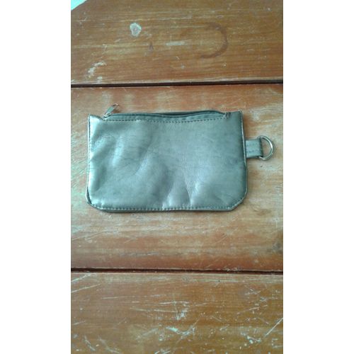 Pochette De Sac À Main Simili Cuir Beige Argenté