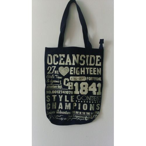 Sac En Toile Coton Bleu Marine C&a
