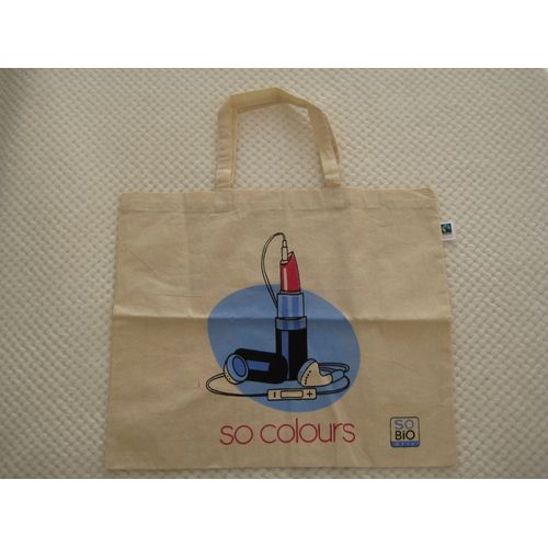 Tote Bag Sac Cabas So'bio Étic Beige 100% Coton Équitable Label Max Havelaar
