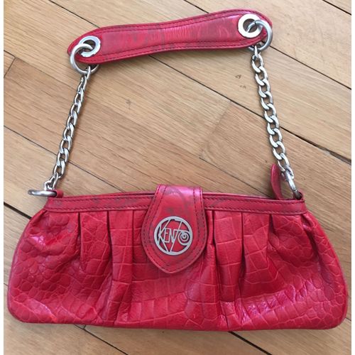 Pochette Kenzo Cuir Rouge Façon Croco