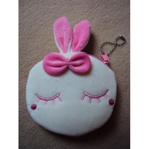 Porte Monnaie Lapin Rose Kawaii Neuf Peluche