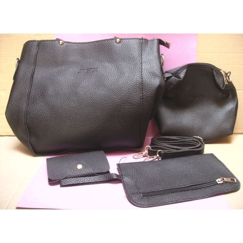 Ensemble 4 Pièces: Sac À Main + Sacoche + Pochette Et Porte Carte
