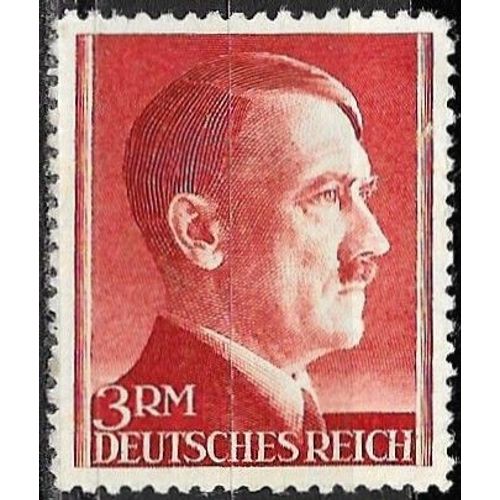 Allemagne, 3ème Reich 1941 / 43, Très Beau Timbre Neuf** Yvert 725, Portrait Chancelier Hitler 3rm Carmin, Gravé, Dentelé 12 1/2.