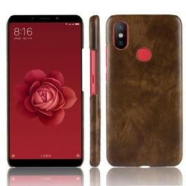 Étui Pour Rétro Xiaomi Mi A2 /Mi 6x Housse De Protection Modèle De Litchi Compatibilité Anti Éraflure Rétro - Le Brun