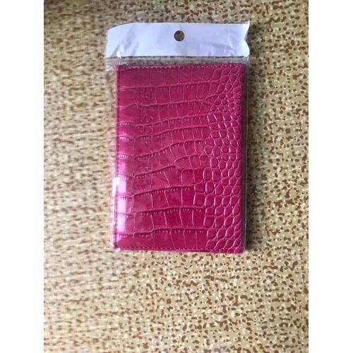 Pochette Housse Pour Passeport Style Crocodile Rose