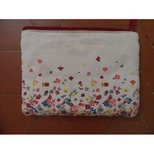 Trousse De Toilette Toile Coton Fleurie