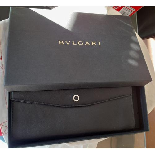 Pochette En Cuir Noir Bvlgari