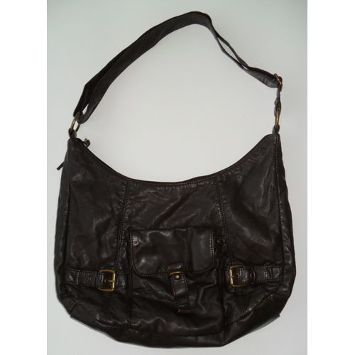Sac À Main Marron. Simili Cuir. 37 X 27 X 15,5 Cm