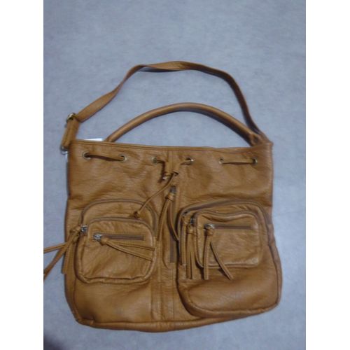 Grand Sac Seau Camel Multi Poches Moa