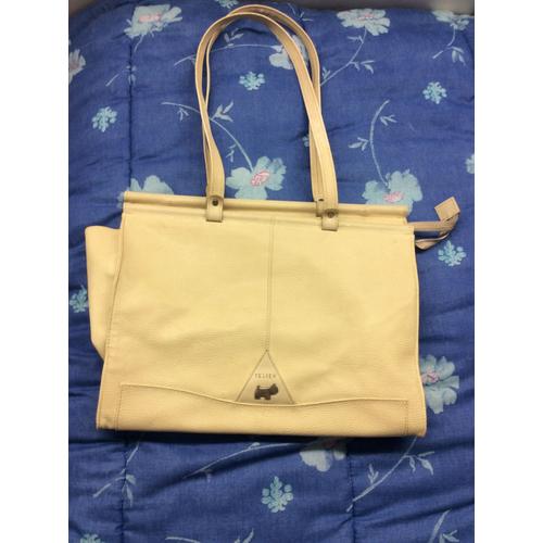 Sac À Bandoulière Texier Grand Sac Épaule Cuir Beige