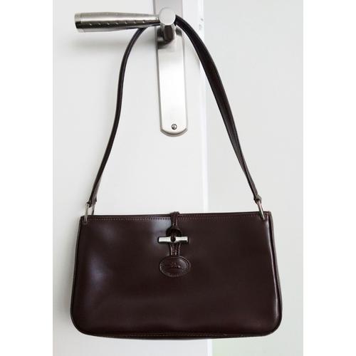 Sac A Main Marron Porte Bras Ou Epaule. Cuir. Longchamp. 28 X 16 X 8 Cm.