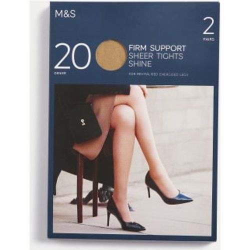 Lot De 2 Paires De Collants Transparents 20 Deniers De Forte Contention - Multicolore
