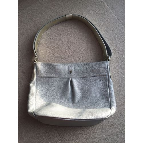 Sac À Main En Cuir Foulonné Argent Lancaster