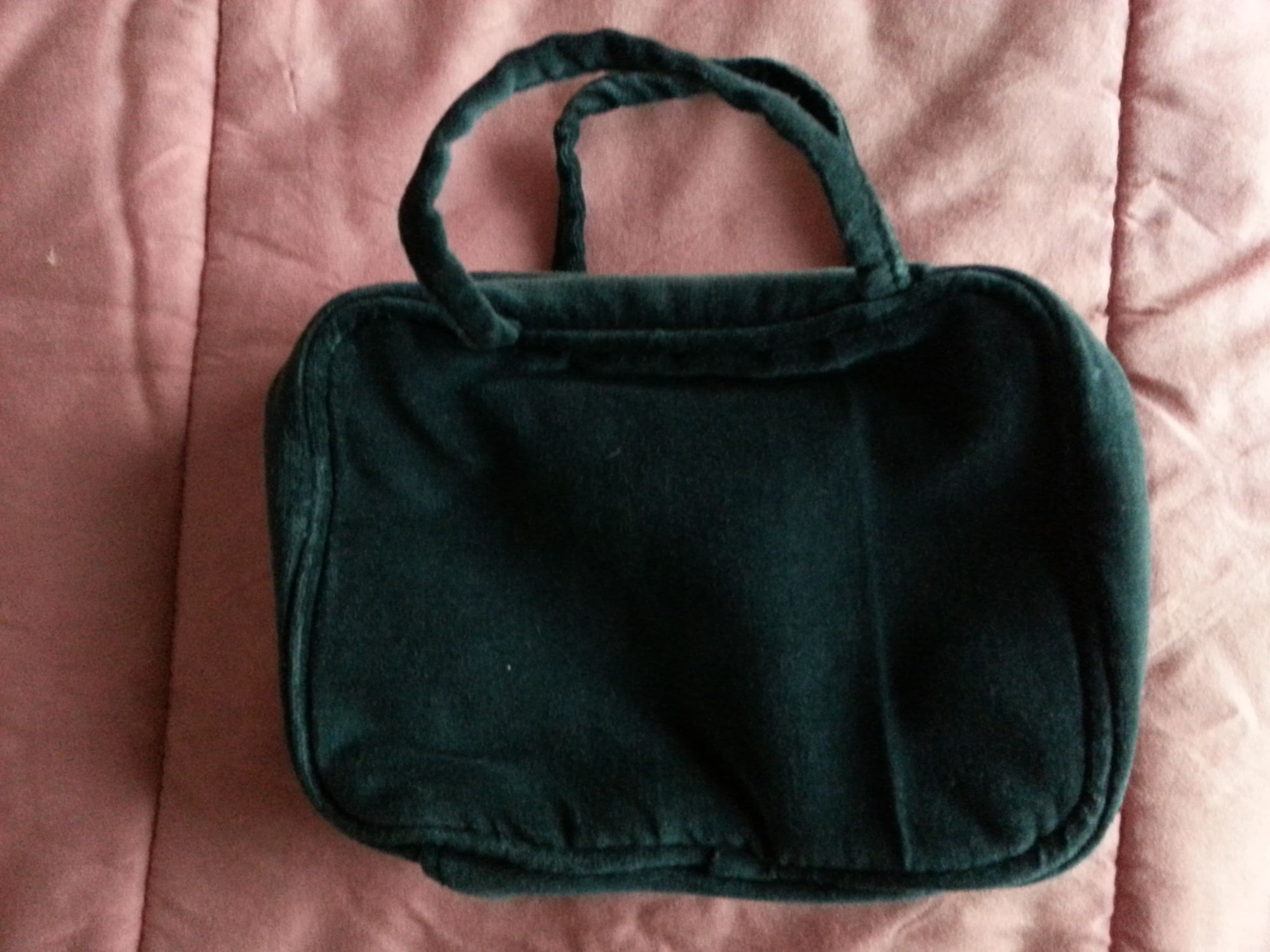 Trousse De Toilette Beauté Mini Sac À Main En Velours Foncé Vert Sapin