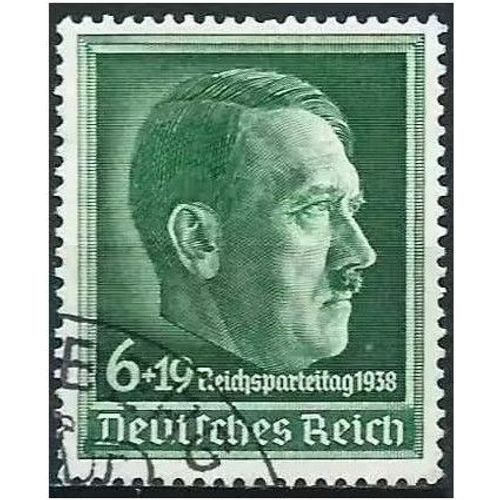 Allemagne, 3ème Reich 1938, Beau Timbre Yvert 613, 10ème Congrès Du Parti Nazi À Nuremberg, Portrait Du Chancelier Hitler, Oblitéré, Tbe, Cote 12 Euros.