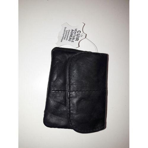 Porte Monnaie à Cuir Noir