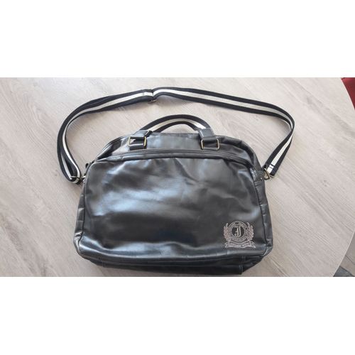 Sac À Bandoulière Jules En Polyuréthane Noir 40x30cm