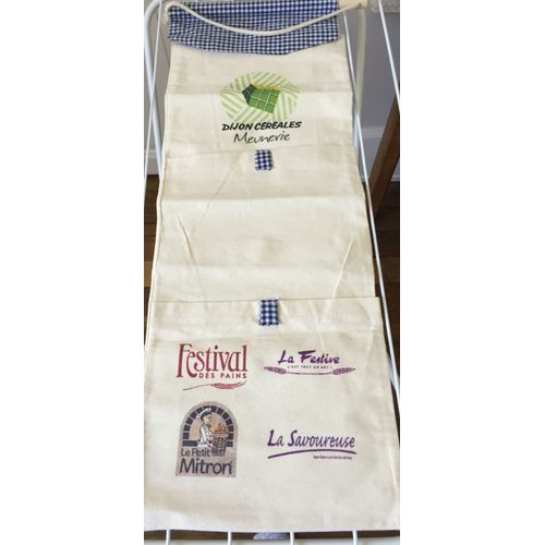 Sac À Pain Tissu Coton Avec Scratchs Dijon Céréales Meunerie