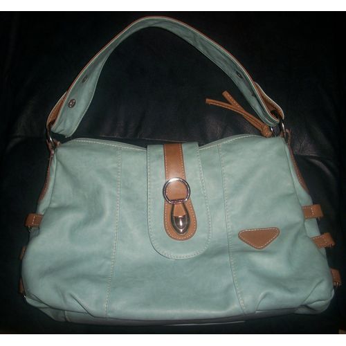 Sac À Main  (Simili Cuir )Bleu Clair