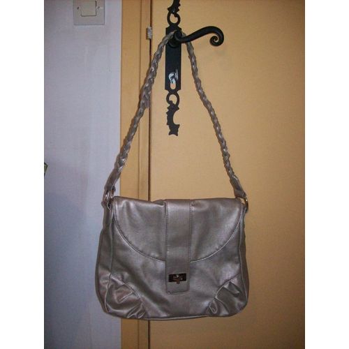 Sac À Main - Porté Épaule - Couleur Métallique Bronze - Bandoulière Tressée