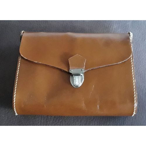 Vintage Sacoche Rigide En Cuir