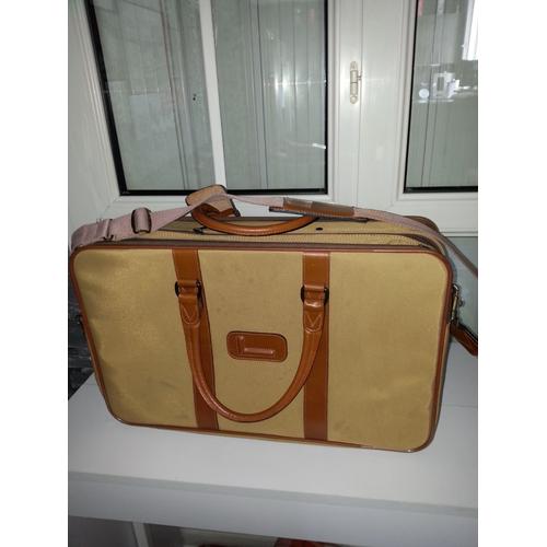 Valise Lancel Toile Et Cuir Marron