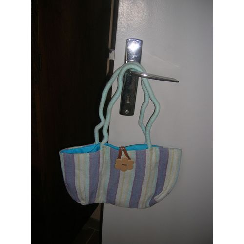 Sac À Main Toile Multicolore 34 X 21 Cm.