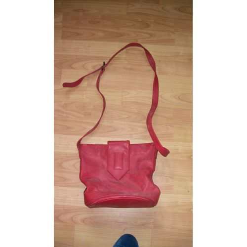 Sac À Main Rouge En Cuir