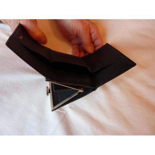 Porte Monnaie Bleu Marine Cuir Ref Ll