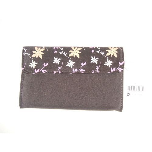 Portefeuille Marron Lbvyr Motif Feuille 17.5 X 11 Cm Fermeture Par Pression