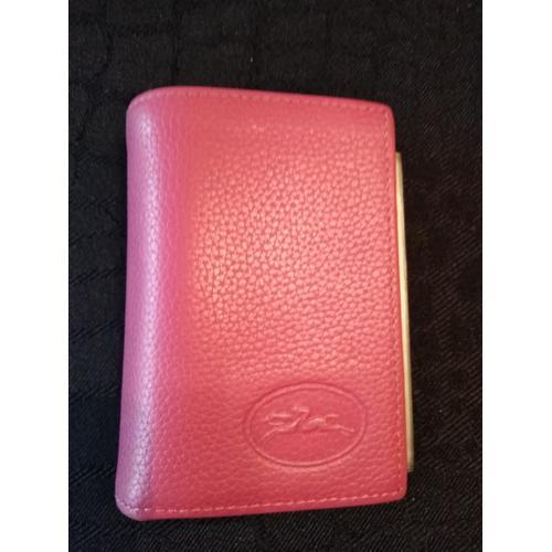 Porte Cartes De Crédit Longchamp Cuir Rose