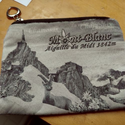 Porte Monnaie Mont Blanc Aiguille Du Midi Gris