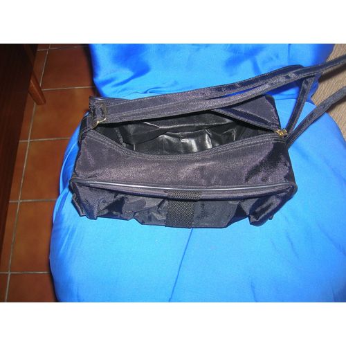 Trousse De Toilette Toile Noir 24 X 12 Cm.