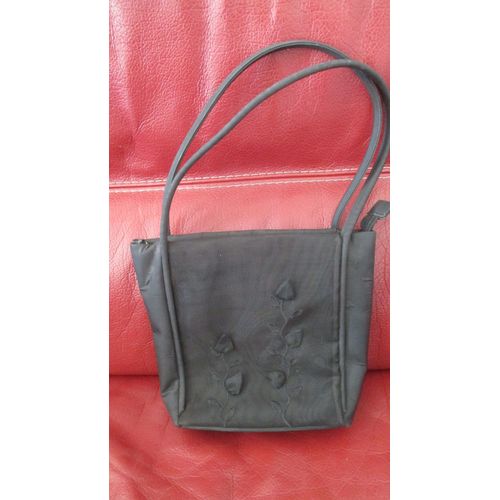 Sac À Main Noir " Fleurs"