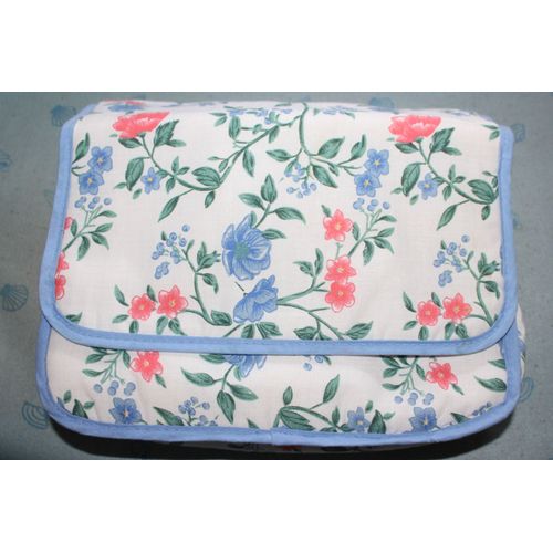 Trousse De Toilette Fleuris Coton Bleu