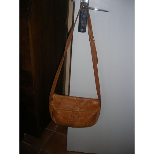 Sac À Bandoulière Beige Marron 25 X 22 Cm.