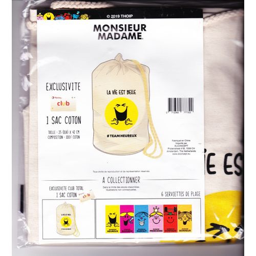Sac Coton - Monsieur Madame - La Vie Est Belle - Total
