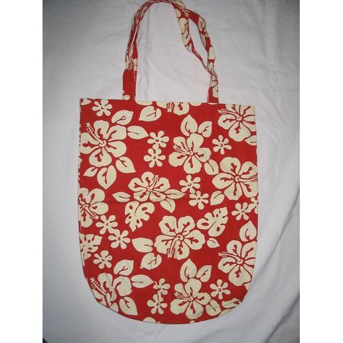 Sac À Main , En Toile Rouge Décoré