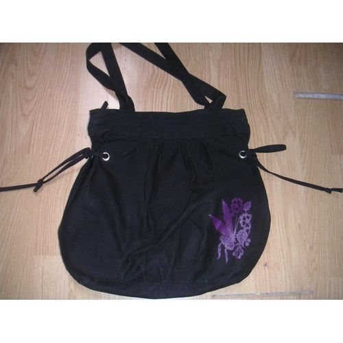 Cabas Noir Dessin Violet Moa