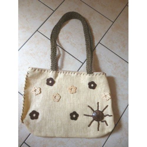 Sac À Main /De Plage En Rafia Neuf